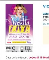 Tournée Violetta 2015 en France … billets en vente à partir du 26/09 10heures .. seances supplementaires …