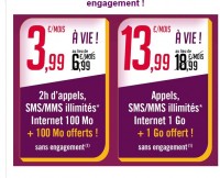 Bon plan forfaits mobiles:  3.99 euros 2h / sms mms / 200 mo internet, 13.99 illimité avec 2go ..