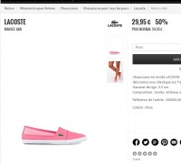 Bon plan lacoste :  ballerines femmes à moins de 30 euros