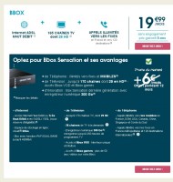 Bon plan forfait internet :  Bbox sensation à 19.99 euros par mois durant 12 mois