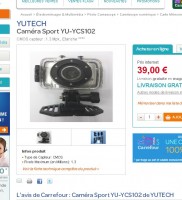 Caméra sportive pas chere à 39 euros