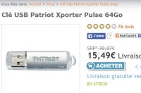 Clé usb 64go pas chère à 15.49 euros port inclus .. toujours dispo