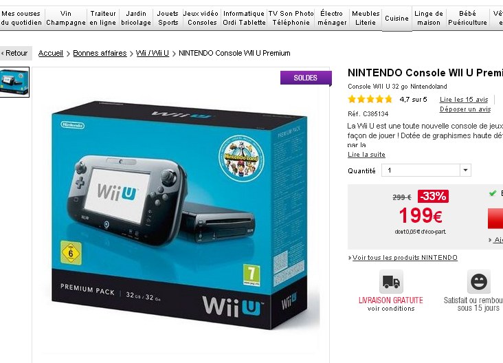 console wii u pas chere