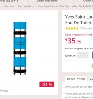 Bon plan parfum : rive gauche d’yves saint laurent 50ml à 35.75 euros port inclus
