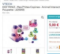 Jouets pas chers : 5 euros l’animal electronique kiki miniz de vtech