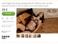 Bon plan Lingerie : 29 euros le bon d’achat de 60 valable sur la boutique en ligne ROSY