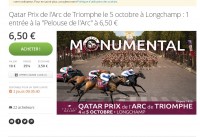 Billets à prix reduits pour le Prix de l’arc de triomphe 2014 du 5 octobre