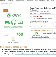 41.99 euros la carte xbox live de 50 euros … le 30 octobre