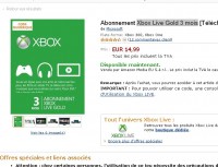 Jeux video : abonnement xbox live gold 3 mois à 14.99 euros au lieu de 20 .. le 28/10