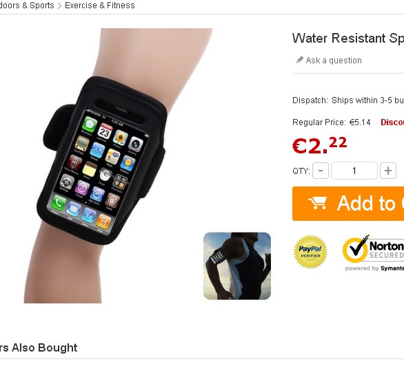 2.22 euros le brassart sport pour iphone