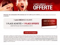 2 places de cinéma pour le prix d’une durant l’année 2015 pour 29 euros d’achats sur sexyavenue