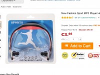 Casque lecteur mp3 / radio sport à 3.66 euros port inclus