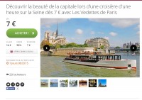 Paris  : Croisiere sur la Seine d’une heure à 7 euros