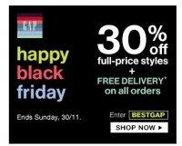 Mode Gap : 30 pourcent et livraison gratuite jusqu’au 30 novembre