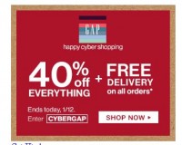 Gap : 40 pourcent de remise et livraison gratuite le 1er decembre