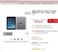 Ipad air 16go wifi à 339 euros