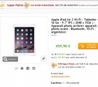 Ipad air 2 pas cher qui revient à 390 euros le 30 novembre
