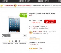 Ipad mini à 179 euros avec possibilité de recuperer de 18 à 25% de bons d’achats