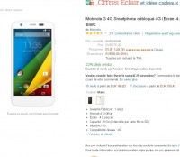 Smartphone motorola moto  G 4G qui revient à 119 euros le 28 novembre