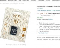 16 euros l’adaptateur SD / Micro Sd Wifi pour transférer facilement les photos en wifi