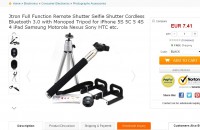 Trepied + perche à selfies bluetooth à 7.41 euros port inclus