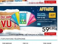 Smartphone Alcatel 4G quad core qui revient à moins de 60 euros .. toujours dispo