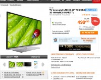 Bon plan smart tv 3d Toshiba 48 pouces qui revient à moins de 400 euros