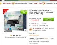 Xbox one + 2 jeux à 382 euros mais avec la possibilité de recuperer de 18 à 25 pourcent en bons d’achats
