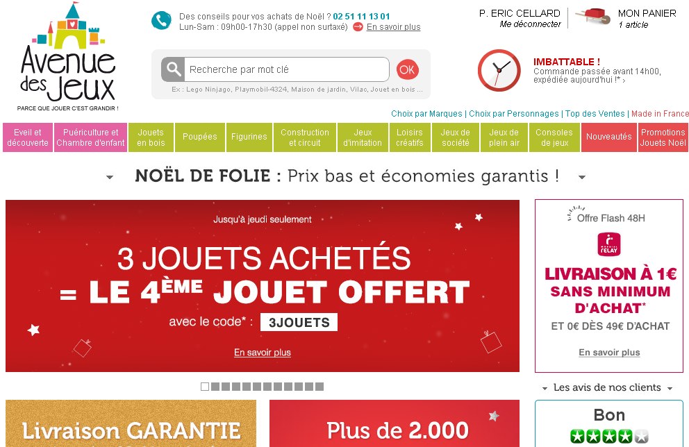 offre jouet : livraison à 1 euro et bonnes affaires