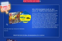 bon plan jouet : lego le  temple de ninjago qui revient à 45 euros le 3 decembre (le double partout)