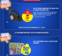 Carrefour deal 22/12 : casque audio jbl j88 à 39 euros, 50 pourcent sur coffret pokemon