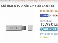 Cles usb 64go pas chères : 15.99 euros la clé usb2 , 19.99 la clé usb3