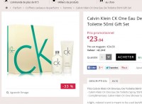 Bon plan parfum :  coffret cadeau Ck One 50ml à 23 euros .. toujours dispo