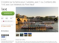 Croisière d’une heure sur la Seine à moitié prix