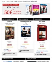 Offre dvd blu ray : 50 euros de remise pour 100 d’achats