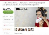 Forfait illimité épilation à lumiere pulsée avec pres de 80% de remise en centre depil tech ..