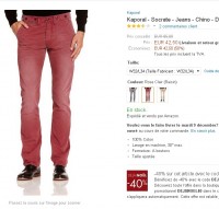 Jeans Kaporal Rose – bordeaux  pour hommes à 25.5 euros port inclus