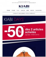 Kiabi : 50 pourcent de remise pour l’achat de deux articles