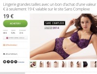 Bon d’achat de 40 euros à moitié prix pour de la lingerie de la marque Sans Complexe