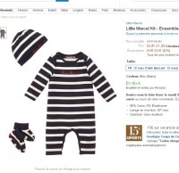 Bon plan cadeau naissance : little marcel kit à 17 euros  (body , bonnet, chausson)