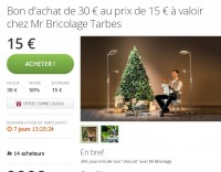 Mr Bricolage : 15 euros le bon d’achat de 30 dans 10 magasins en France