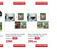 Bon plan console xbox one + 5 jeux à 399 euros