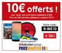 Priceminister ! 10 euros de remise pour 60 d’achats pour les nouveaux clients