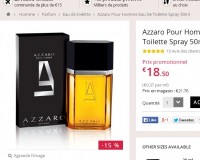 Bon plan eau de toilette : Azzaro hommes 50ml à 18.5 euros port inclus