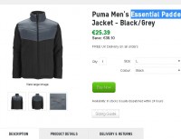 Veste – doudoune Puma à 25 euros