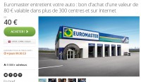 Bon plan auto : 34 euros le bon d’achat euromaster de 80 euros .. pour faire entretien