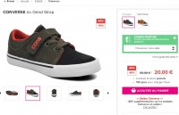 baskets converse en cuir pour enfants pas chère à 20 euros (du 30 au 35)