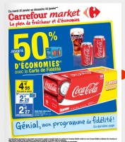 Carrefour market: de nombreux produits à 50 pourcent jusqu’au 25 janvier (coca …)