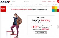 Bon plan mode hommes : Celio : 10 pourcent en plus et livraison gratuite le 18 janvier