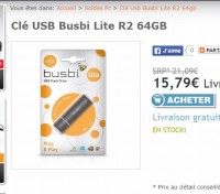 Clé usb 64go pas chère à 15.79 euros port inclus